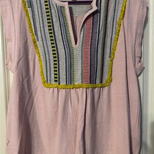 THML Pink Sleeveless Top with Embroidery